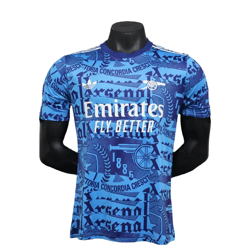 Camisa Arsenal 25/26 Pré-Jogo - Azul - Versão Jogador