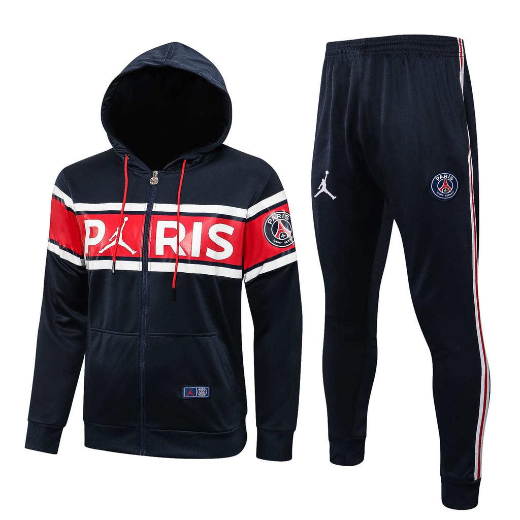 Conjunto Inverno PSG Azul e Vermelho Nike - Com Fecho e Capuz